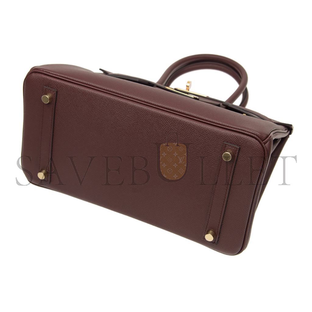 HERMÈS BIRKIN 25 SWIFT LEATHER BORDEAUX GOLD BUCKLE H049362CK20 (25*20*13cm)